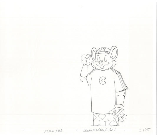 Chuck E Cheese Pizza Commercial Production Animation Cel Drawing 2005 E-007