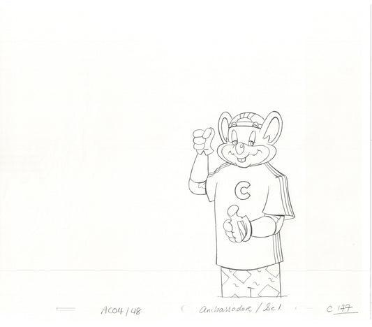 Chuck E Cheese Pizza Commercial Production Animation Cel Drawing 2005 E-008