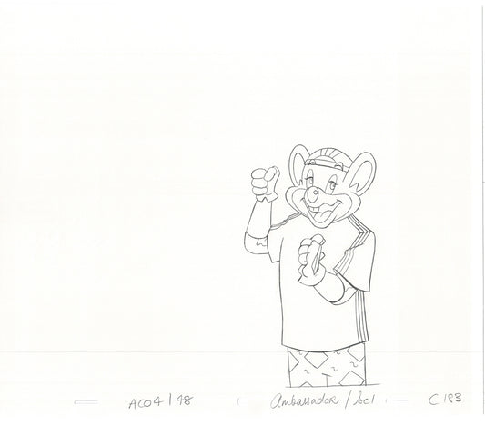Chuck E Cheese Pizza Commercial Production Animation Cel Drawing 2005 E-011