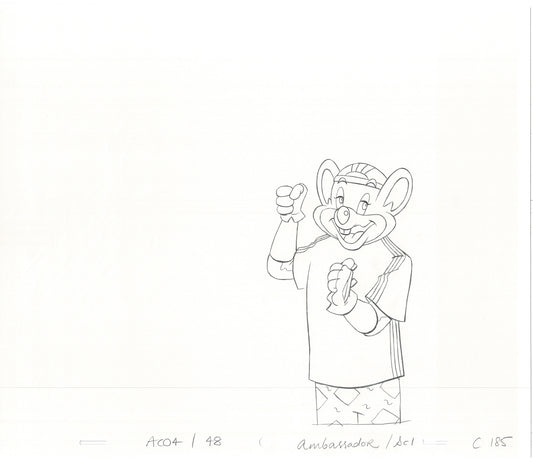 Chuck E Cheese Pizza Commercial Production Animation Cel Drawing 2005 E-012