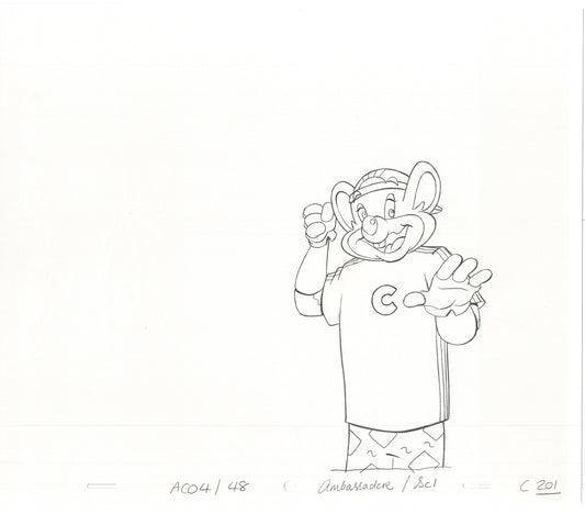 Chuck E Cheese Pizza Commercial Production Animation Cel Drawing 2005 E-020
