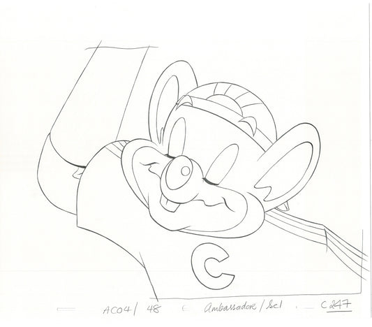 Chuck E Cheese Pizza Commercial Production Animation Cel Drawing 2005 E-043