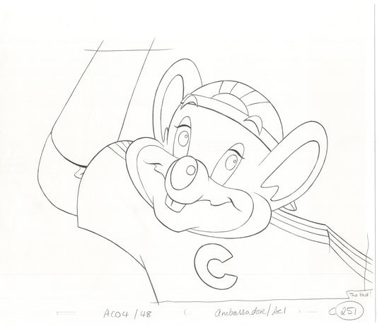 Chuck E Cheese Pizza Commercial Production Animation Cel Drawing 2005 E-045