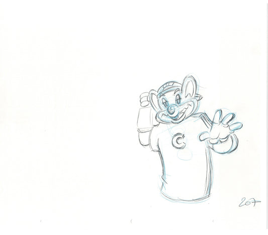 Chuck E Cheese Pizza Commercial Production Animation Cel Drawing 2005 ER011