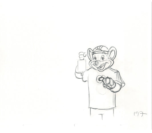 Chuck E Cheese Pizza Commercial Production Animation Cel Drawing 2005 ER015