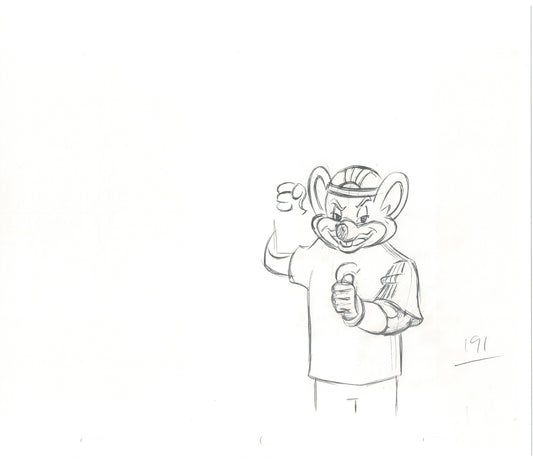 Chuck E Cheese Pizza Commercial Production Animation Cel Drawing 2005 ER016