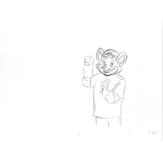Chuck E Cheese Pizza Commercial Production Animation Cel Drawing 2005 ER017