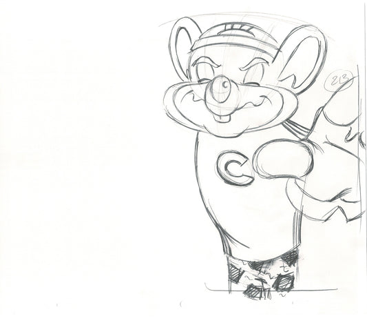 Chuck E Cheese Pizza Commercial Production Animation Cel Drawing 2005 ER031