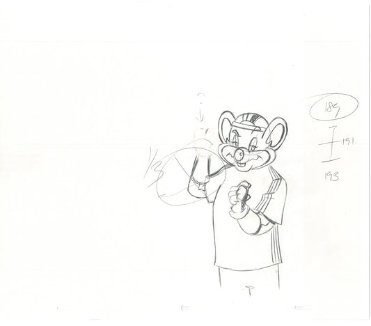 Chuck E Cheese Pizza Commercial Production Animation Cel Drawing 2005 ER034