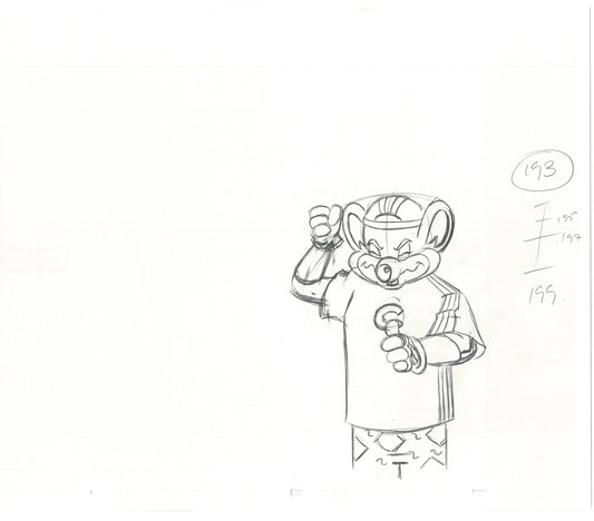 Chuck E Cheese Pizza Commercial Production Animation Cel Drawing 2005 ER035