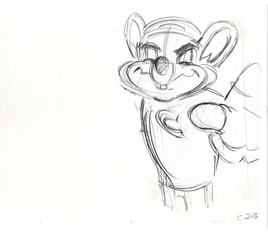 Chuck E Cheese Pizza Commercial Production Animation Cel Drawing 2005 ER037