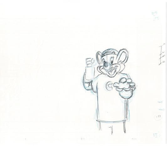 Chuck E Cheese Pizza Commercial Production Animation Cel Drawing 2005 ER038