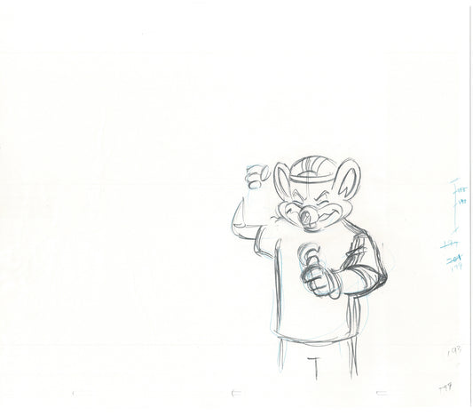 Chuck E Cheese Pizza Commercial Production Animation Cel Drawing 2005 ER039