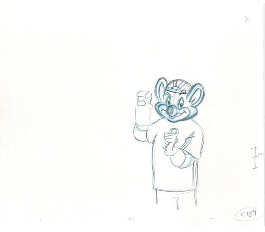 Chuck E Cheese Pizza Commercial Production Animation Cel Drawing 2005 ER040