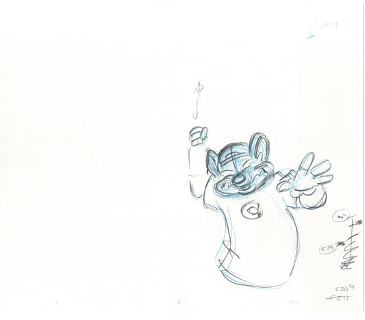 Chuck E Cheese Pizza Commercial Production Animation Cel Drawing 2005 ER041