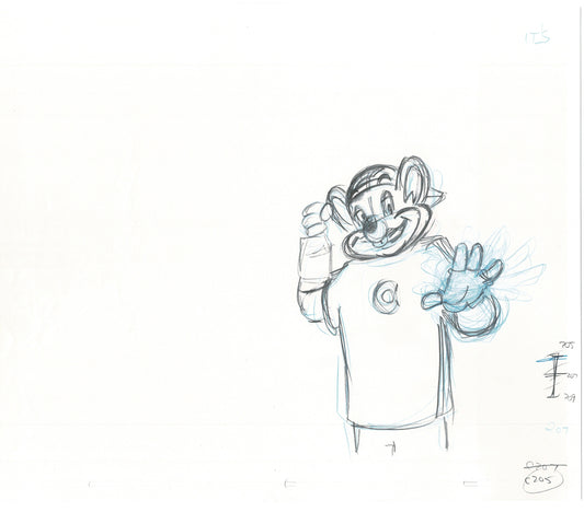 Chuck E Cheese Pizza Commercial Production Animation Cel Drawing 2005 ER042