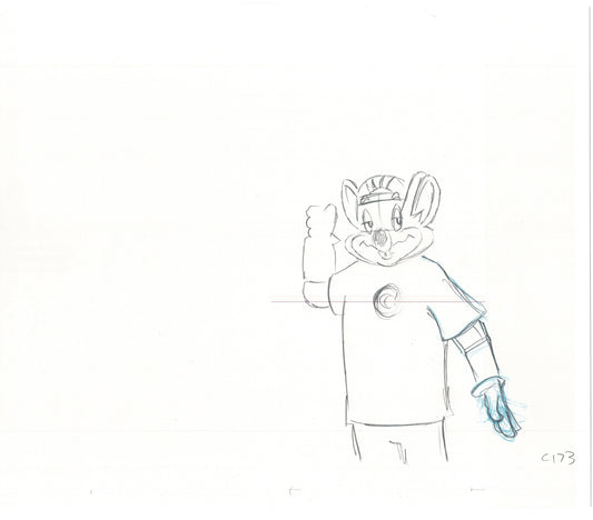 Chuck E Cheese Pizza Commercial Production Animation Cel Drawing 2005 ER043