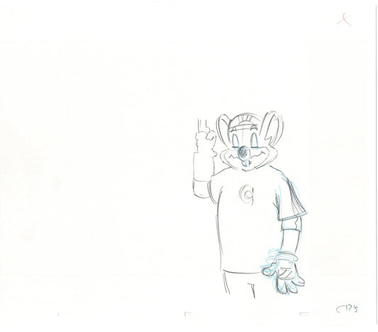 Chuck E Cheese Pizza Commercial Production Animation Cel Drawing 2005 ER044