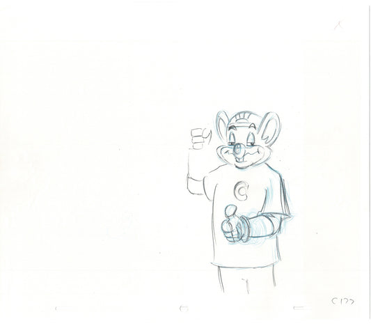 Chuck E Cheese Pizza Commercial Production Animation Cel Drawing 2005 ER045