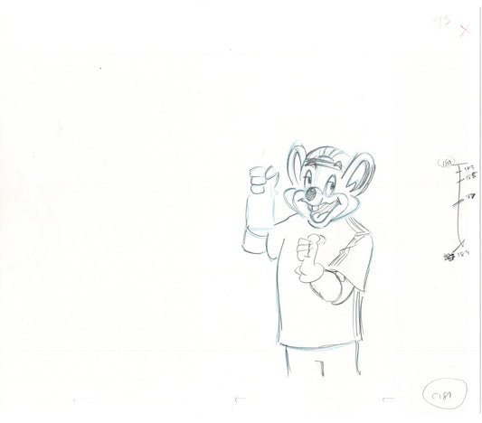 Chuck E Cheese Pizza Commercial Production Animation Cel Drawing 2005 ER046