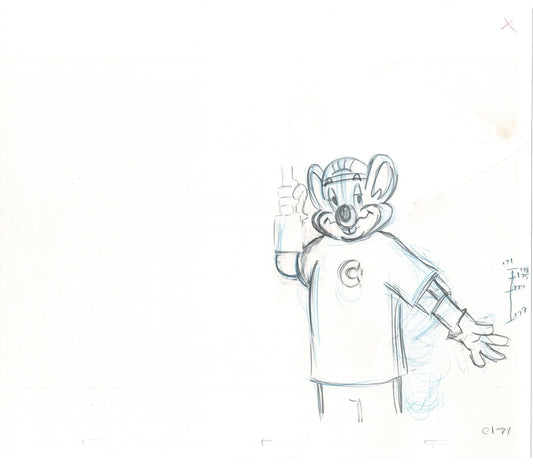 Chuck E Cheese Pizza Commercial Production Animation Cel Drawing 2005 ER051