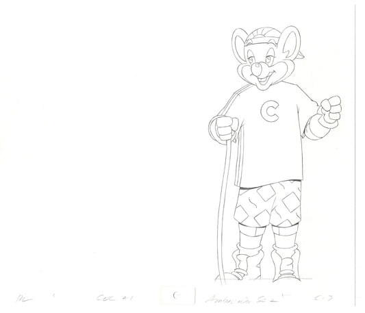 Chuck E Cheese Pizza Commercial Production Animation Cel Drawing 2005 AMC-02