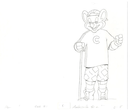 Chuck E Cheese Pizza Commercial Production Animation Cel Drawing 2005 AMC-03