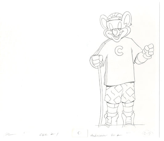 Chuck E Cheese Pizza Commercial Production Animation Cel Drawing 2005 AMC-04