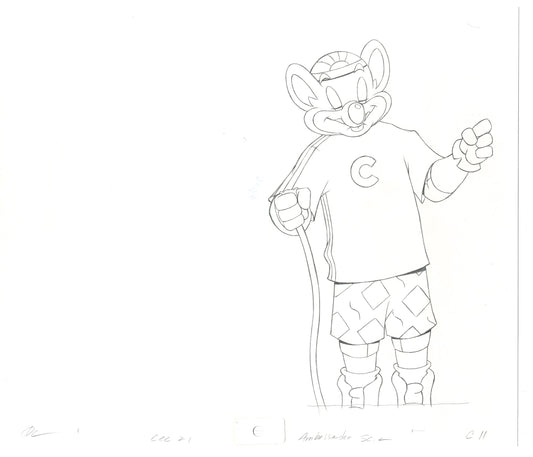 Chuck E Cheese Pizza Commercial Production Animation Cel Drawing 2005 AMC-06