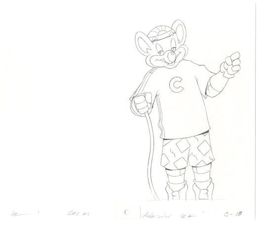 Chuck E Cheese Pizza Commercial Production Animation Cel Drawing 2005 AMC-07