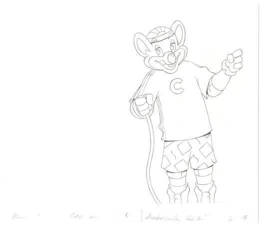 Chuck E Cheese Pizza Commercial Production Animation Cel Drawing 2005 AMC-08