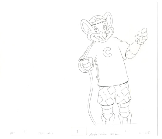Chuck E Cheese Pizza Commercial Production Animation Cel Drawing 2005 AMC-12