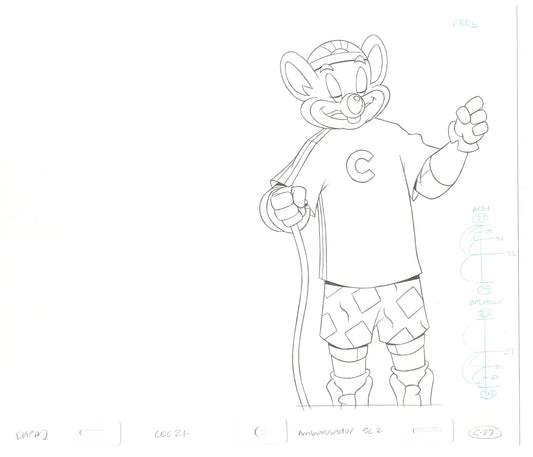 Chuck E Cheese Pizza Commercial Production Animation Cel Drawing 2005 AMC-14