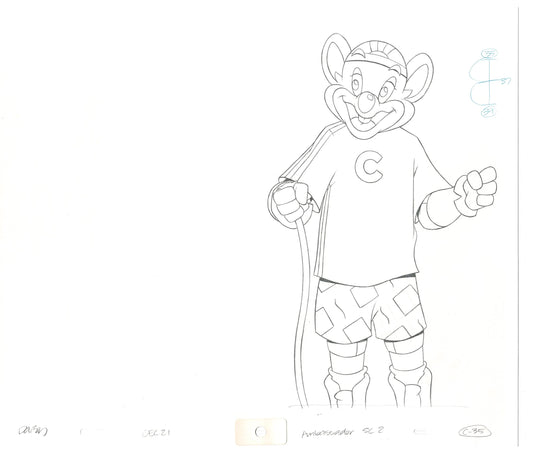 Chuck E Cheese Pizza Commercial Production Animation Cel Drawing 2005 AMC-18