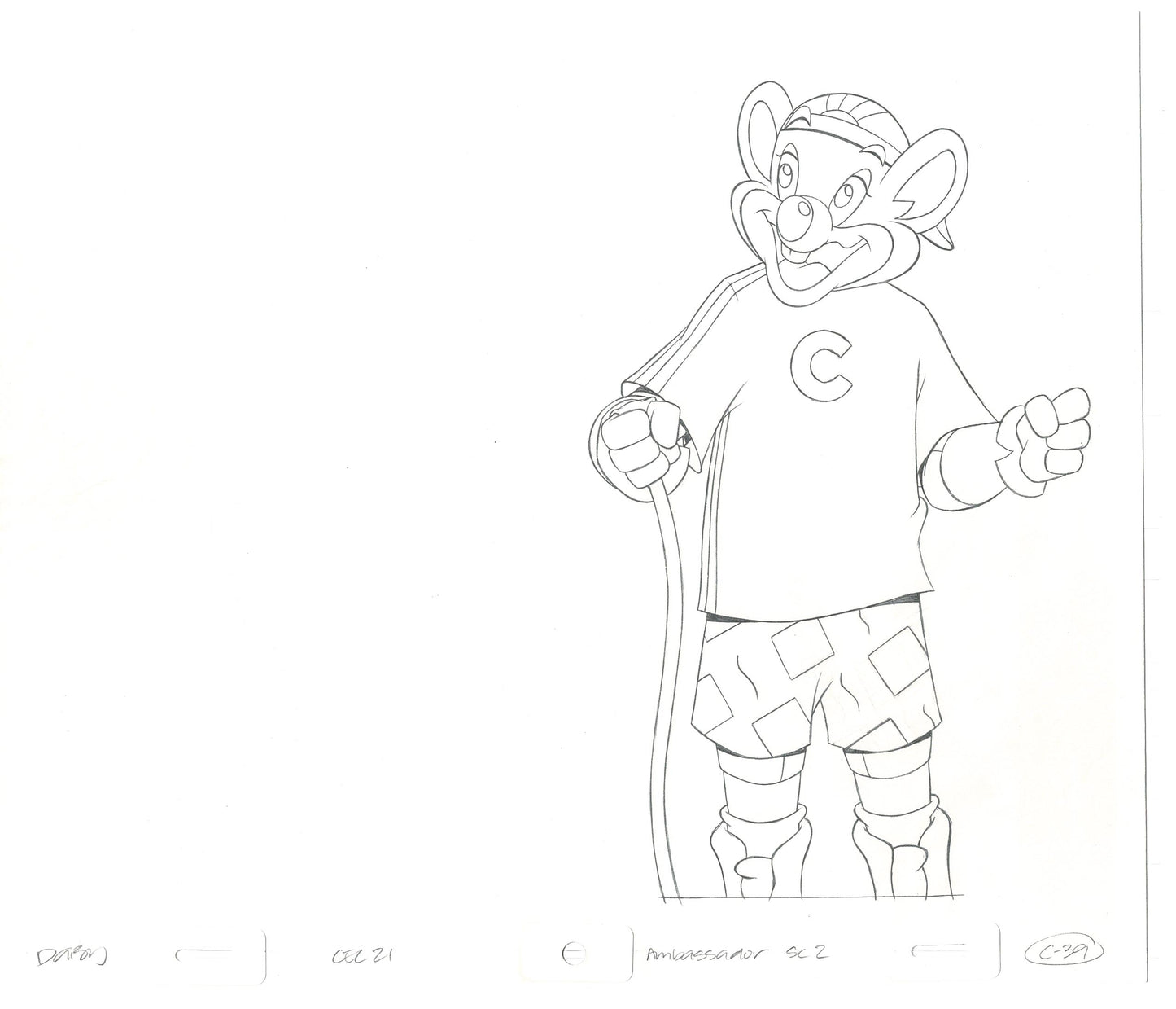 Chuck E Cheese Pizza Commercial Production Animation Cel Drawing 2005 AMC-20