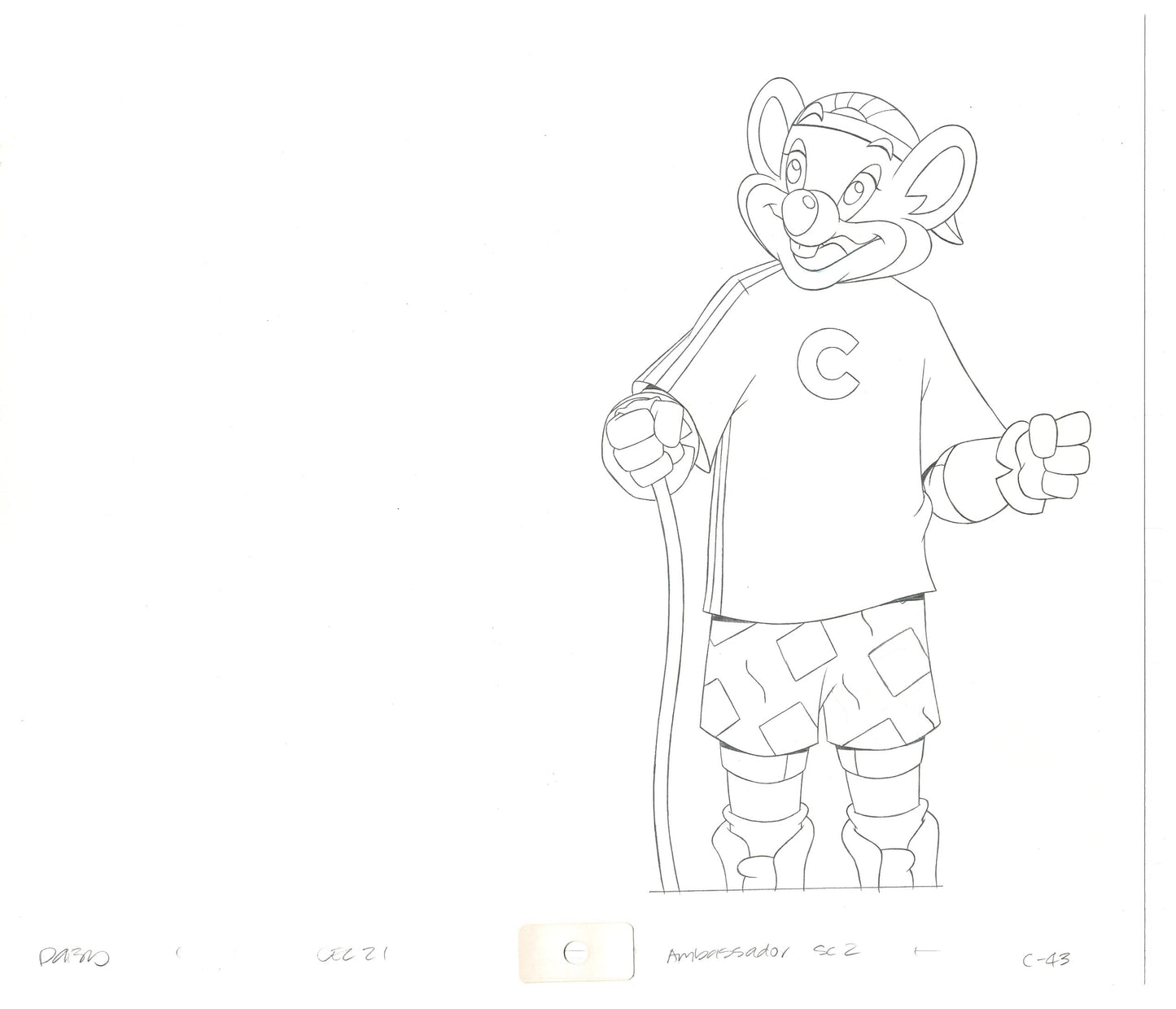 Chuck E Cheese Pizza Commercial Production Animation Cel Drawing 2005 AMC-22