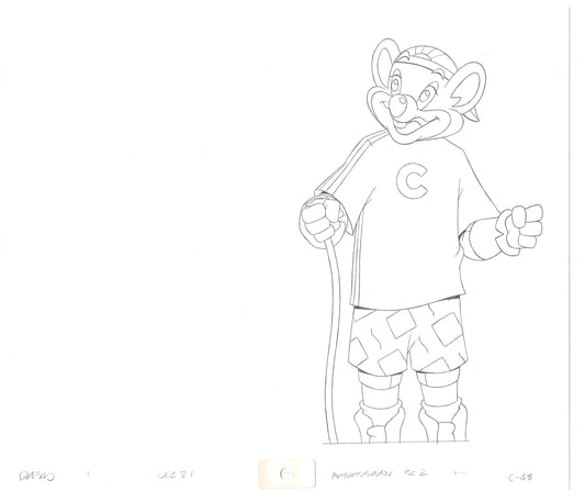 Chuck E Cheese Pizza Commercial Production Animation Cel Drawing 2005 AMC-22