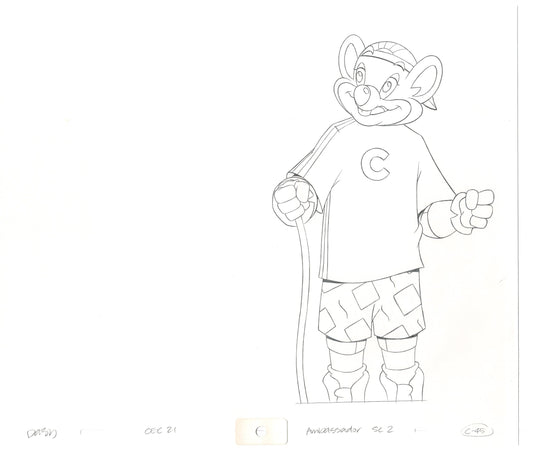 Chuck E Cheese Pizza Commercial Production Animation Cel Drawing 2005 AMC-23
