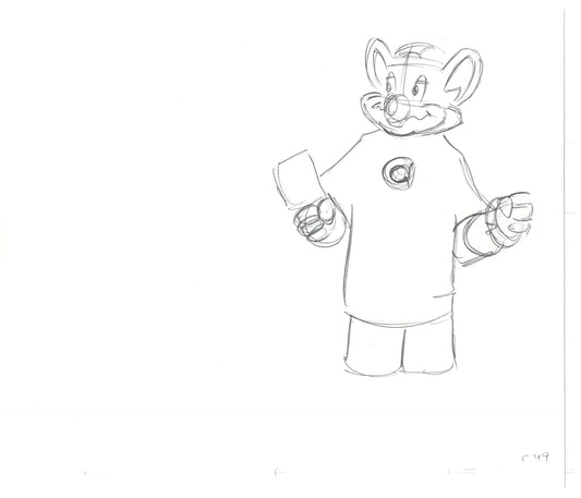 Chuck E Cheese Pizza Commercial Production Animation Cel Drawing 2005 AMR-02