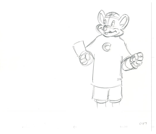 Chuck E Cheese Pizza Commercial Production Animation Cel Drawing 2005 AMR-03