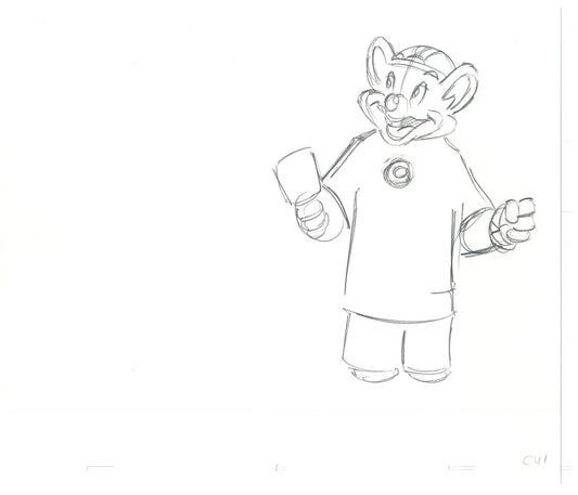 Chuck E Cheese Pizza Commercial Production Animation Cel Drawing 2005 AMR-06
