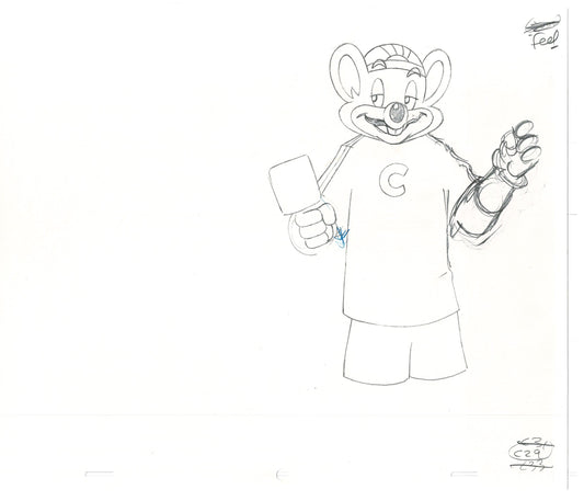 Chuck E Cheese Pizza Commercial Production Animation Cel Drawing 2005 AMR-12