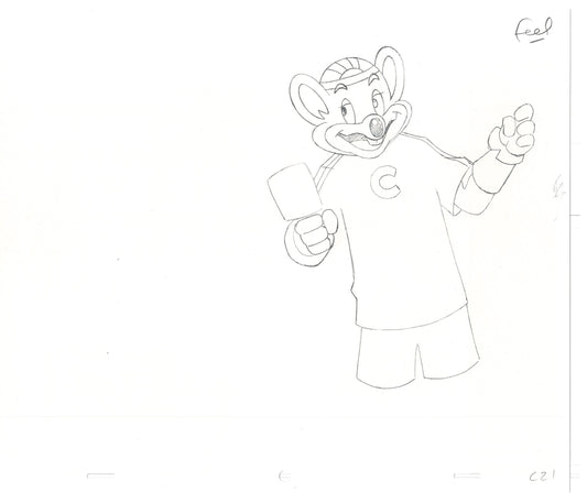 Chuck E Cheese Pizza Commercial Production Animation Cel Drawing 2005 AMR-16