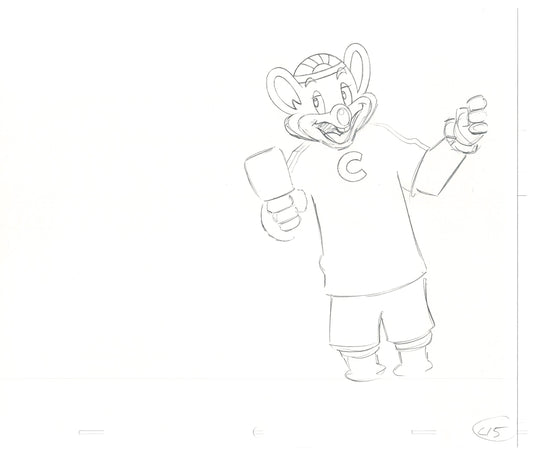 Chuck E Cheese Pizza Commercial Production Animation Cel Drawing 2005 AMR-19