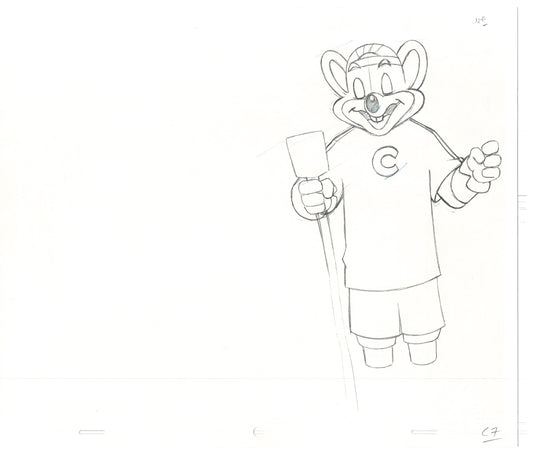 Chuck E Cheese Pizza Commercial Production Animation Cel Drawing 2005 AMR-23