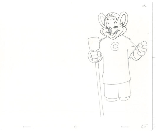 Chuck E Cheese Pizza Commercial Production Animation Cel Drawing 2005 AMR-24