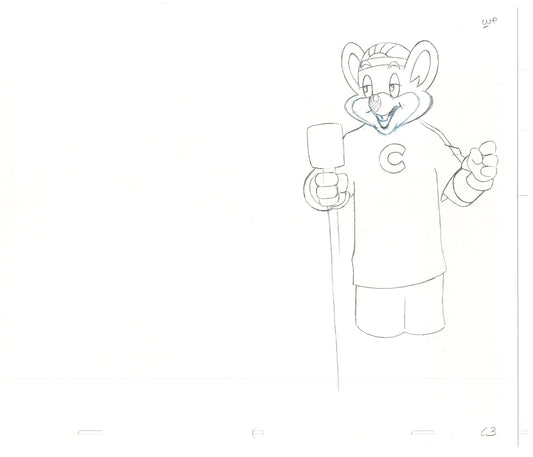 Chuck E Cheese Pizza Commercial Production Animation Cel Drawing 2005 AMR-25