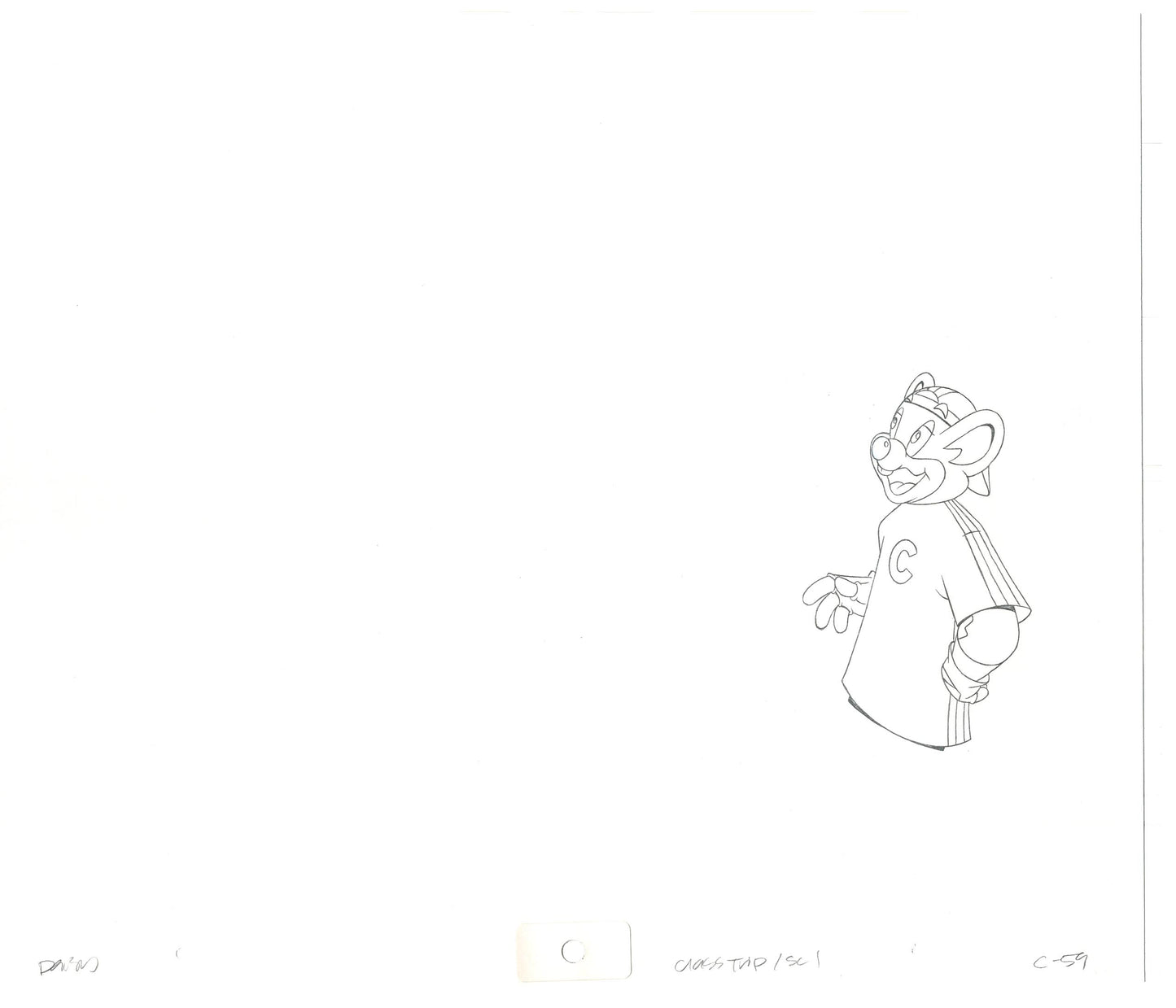 Chuck E Cheese Pizza Commercial Production Animation Cel Drawing 2005 CTC-02