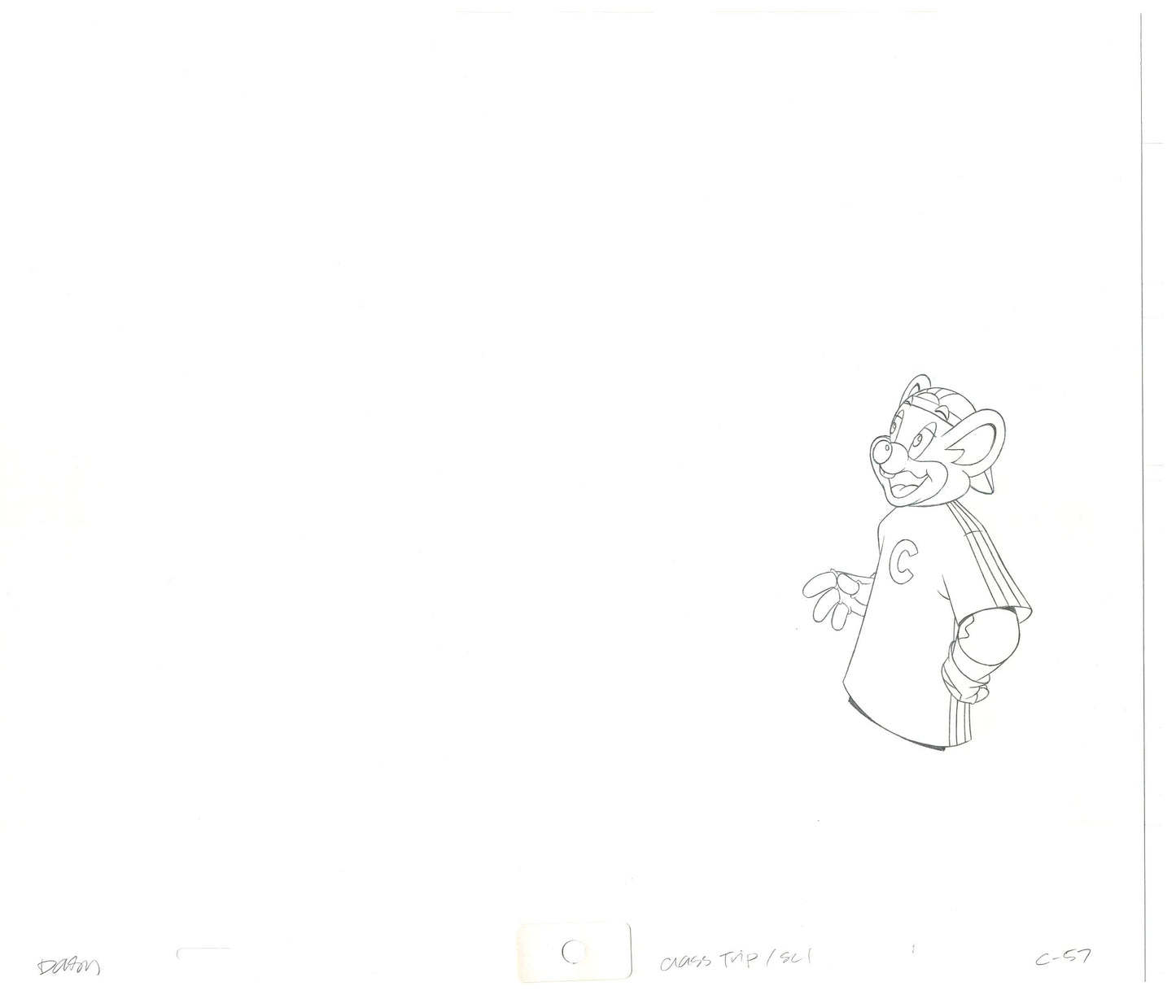 Chuck E Cheese Pizza Commercial Production Animation Cel Drawing 2005 CTC-03