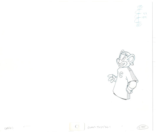 Chuck E Cheese Pizza Commercial Production Animation Cel Drawing 2005 CTC-04